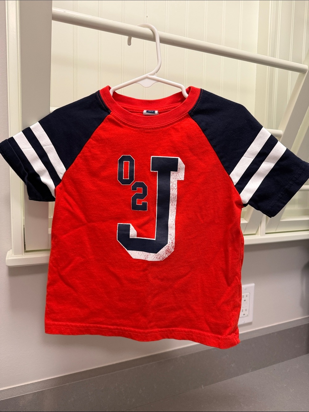 Janie and Jack Red & Navy Raglan Graphic Tee
